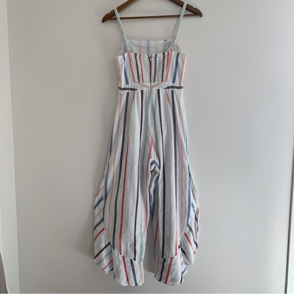 Red Carter Everly Cropped Ruffle Jumpsuit Small Anthropologie - Picture 5 of 10